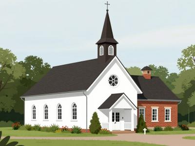 AI-generated illustration of St. John the Baptist Catholic Church
