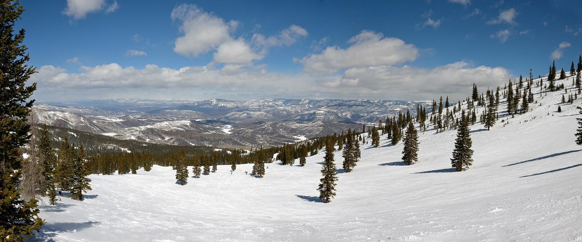Aspen Snowmass ski slopes and the Elk Mountains, Pitkin County