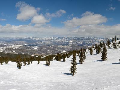 Aspen Snowmass ski slopes and the Elk Mountains, Pitkin County