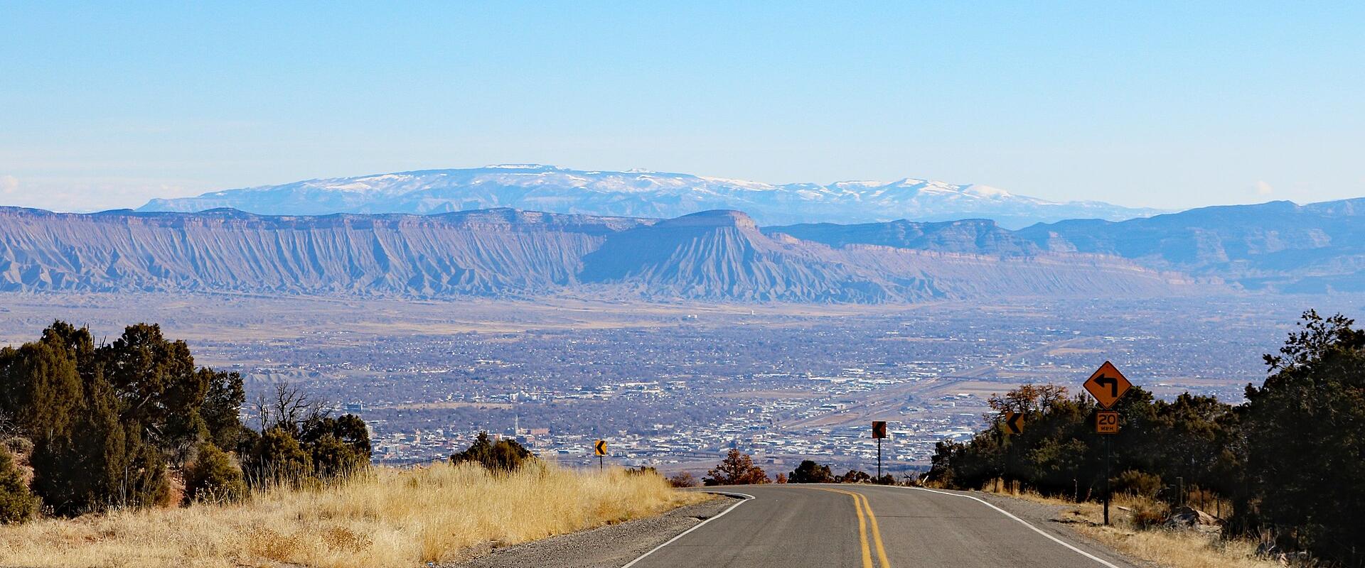 Looking across the Grand Valley towards the Book Cliffs, western Colorado