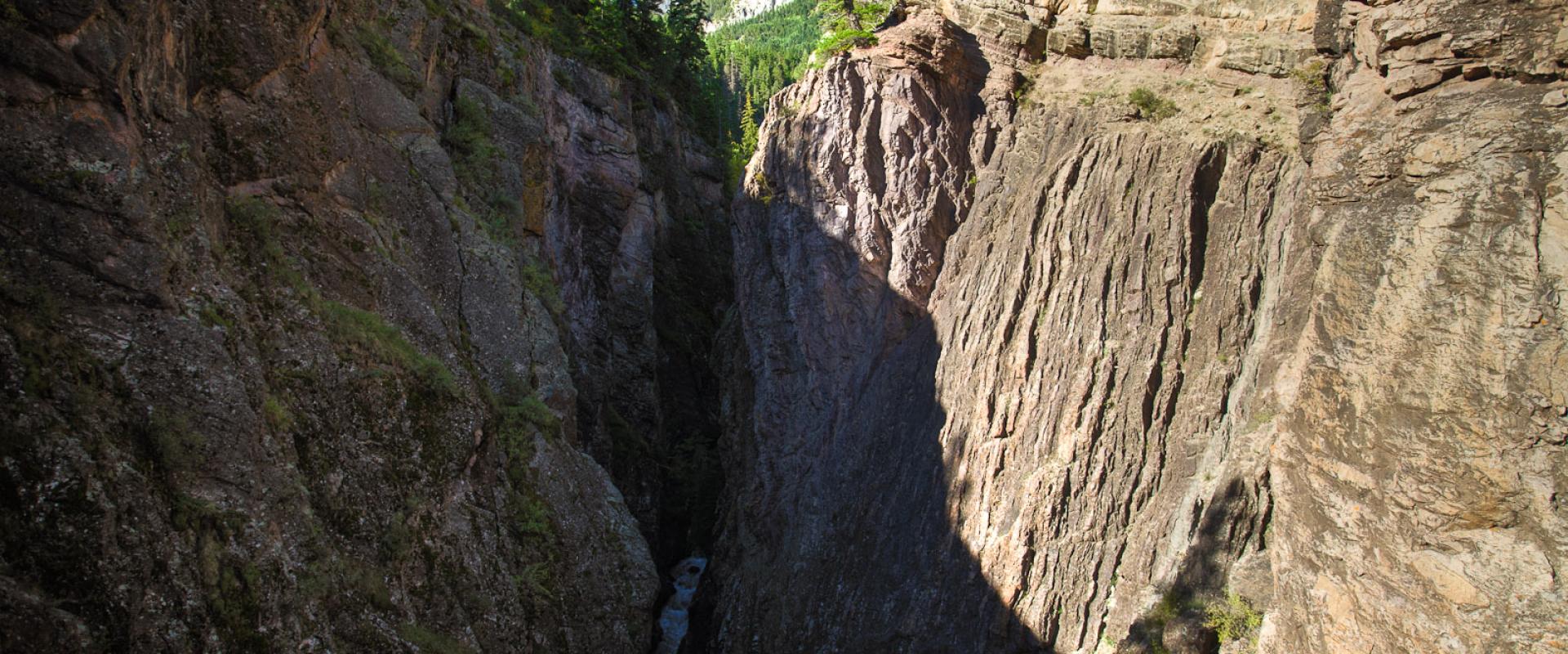 Canyon Creek between steep quartzite walls at Box Canyon, Ouray
