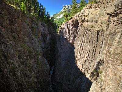 Canyon Creek between steep quartzite walls at Box Canyon, Ouray
