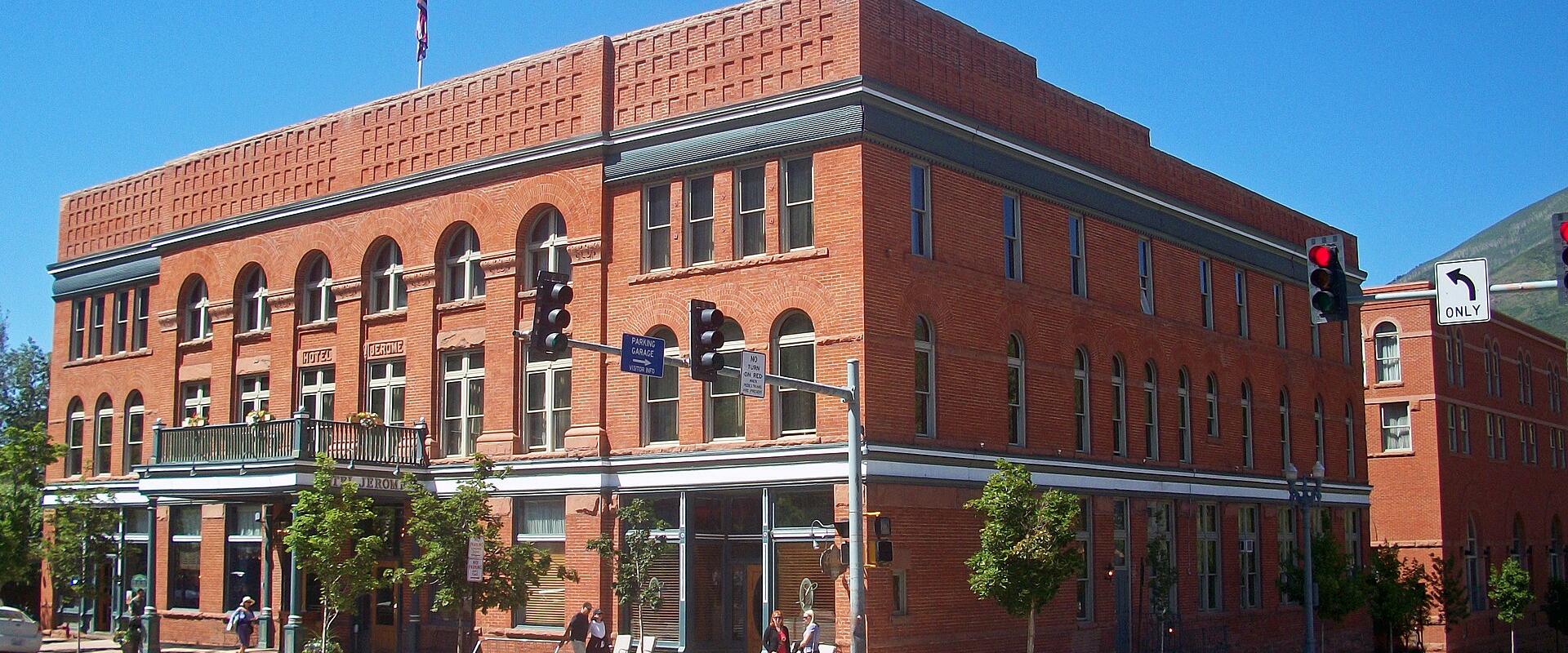 The red-brick Victorian Hotel Jerome in Aspen