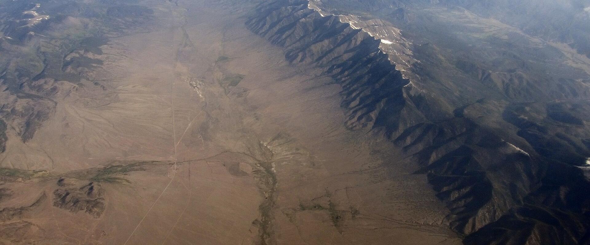 Aerial view of the northern San Luis Valley and the Sangre de Cristo range