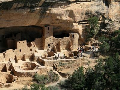 Cliff Palace, the ancestral Puebloan cliff dwelling at Mesa Verde National Park, Southwest Colorado